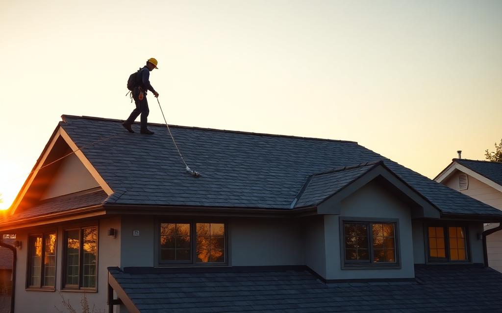 Modern home with new roof